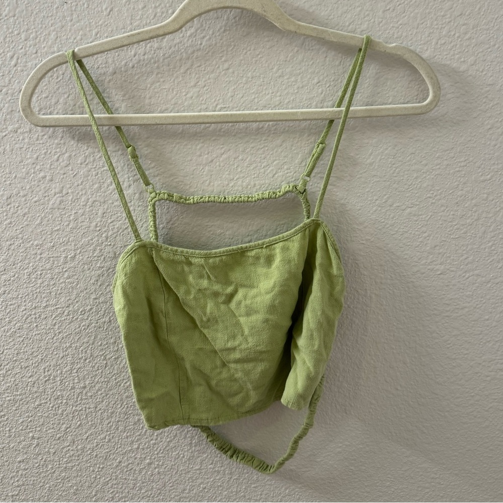 Pacsun light green cropped backless tank top